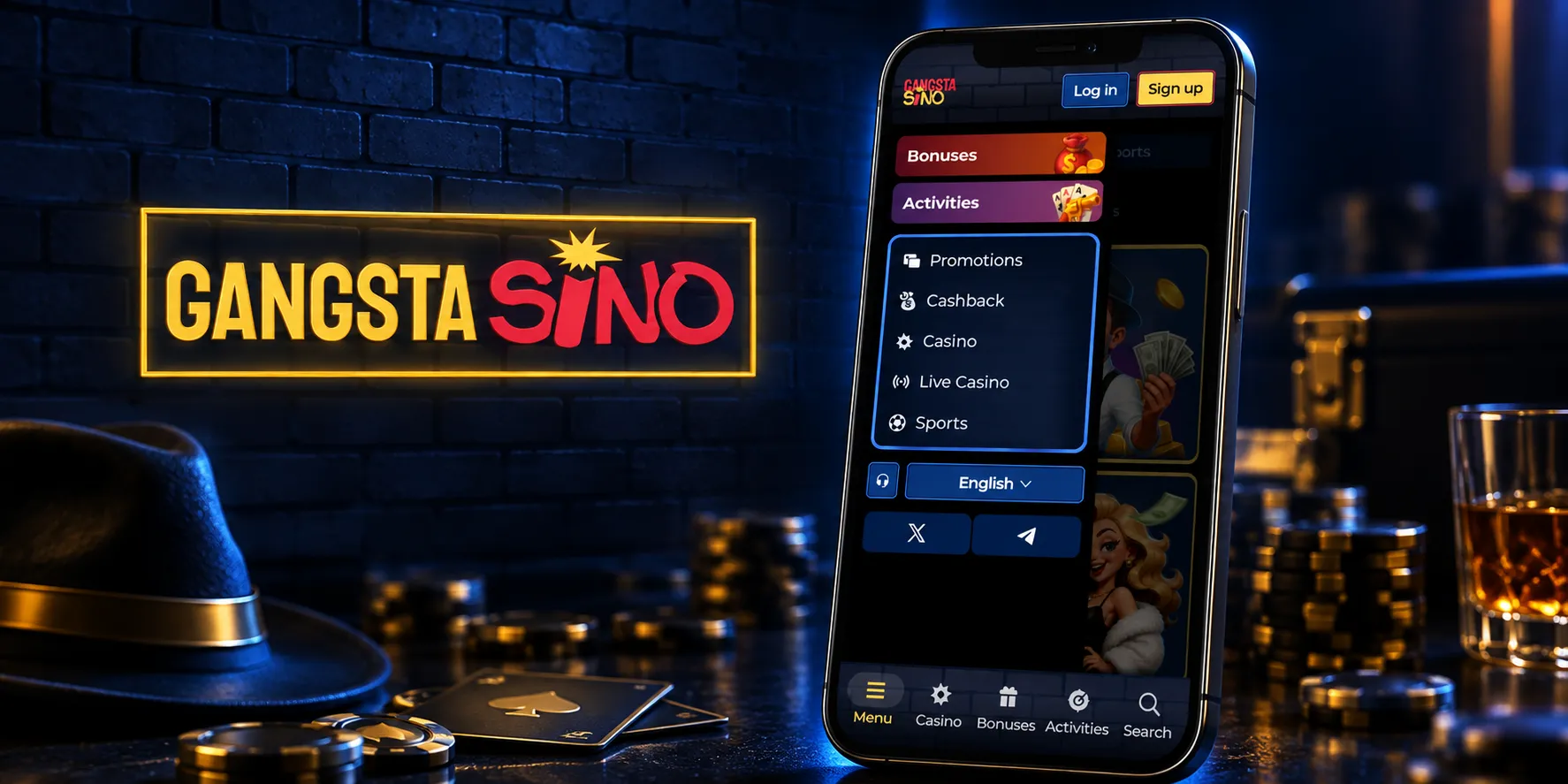Gangstasino Casino App Screenshot